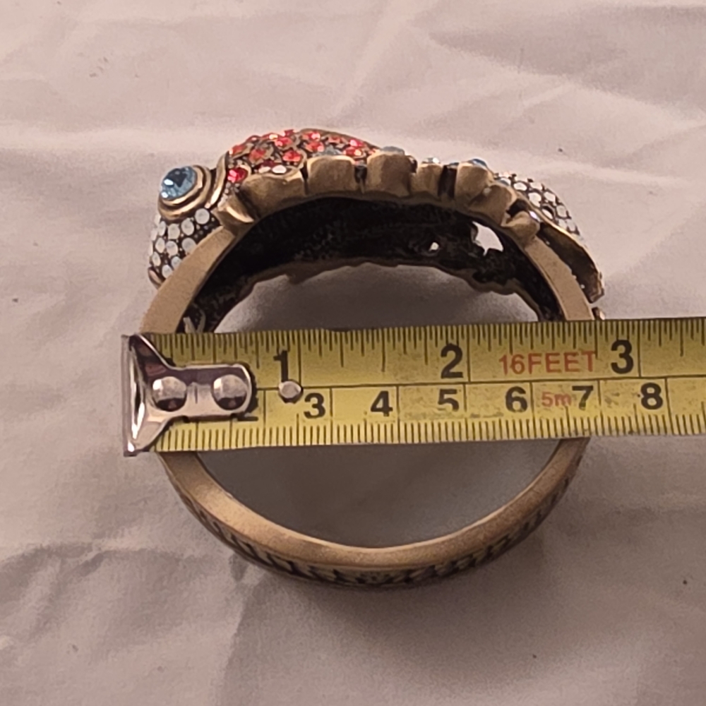 Heidi Daus "Reel Mckoi" Cuff Bracelet with Red and Blue Crystals - Picture 8 of 10